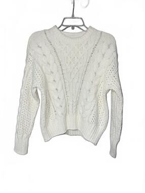 Abercrombie & Fitch Women's White Cable Knit Sweater XS